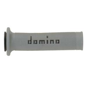 Domino COPPIA MANOPOLE BICOLORE GRIGIO / NERO PER MOTO STRADALI  /  RACING IN MATERIALE BICOMPONENTE Lunghezza: 120 mm e 125 mm Accessori: 97.5595.04-00