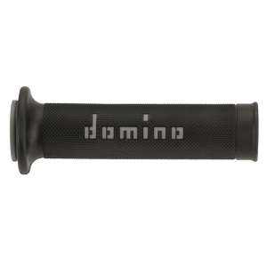 Domino COPPIA MANOPOLE BICOLORE NERO / GRIGIE PER MOTO STRADALI  /  RACING IN MATERIALE BICOMPONENTE Lunghezza: 120 mm e 125 mm Accessori: 97.5595.04-00