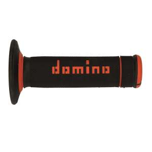 Domino COPPIA MANOPOLE BICOLORE NERO / ARANCIO MODELLO EXTREME PER MOTO OFF ROAD ENDURO  /  CROSS IN MATERIALE BICOMPONENTE Lunghezza: 118 mm Accessori: 97.5595.04-00