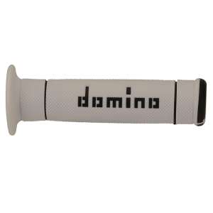 Domino COPPIA MANOPOLE BICOLORE BIANCO / NERO PER MOTO TRIAL IN MATERIALE BICOMPONENTE Lunghezza: 125 mm Accessori: 97.5595.04-00
