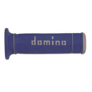 Domino COPPIA MANOPOLE BICOLORE BLU / BIANCO PER MOTO TRIAL IN MATERIALE BICOMPONENTE Lunghezza: 125 mm Accessori: 97.5595.04-00