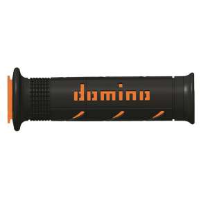 Domino COPPIA MANOPOLE MODELLO XM2 SUPER SOFT IN GOMMA PER MOTO STRADALI / RACING COLORE NERO / ARANCIO Lunghezza: 120 mm e 125 mm Accessori: 97.5595.04-00
