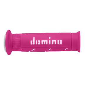 Domino COPPIA MANOPOLE MODELLO XM2 SUPER SOFT IN GOMMA PER MOTO STRADALI / RACING COLORE FUCSIA / BIANCO Lunghezza: 120 mm e 125 mm Accessori: 97.5595.04-00