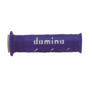 Domino COPPIA MANOPOLE MODELLO XM2 SUPER SOFT IN GOMMA PER MOTO STRADALI / RACING COLORE BLU / BIANCO Lunghezza: 120 mm e 125 mm Accessori: 97.5595.04-00