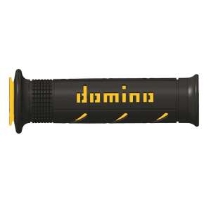 Domino COPPIA MANOPOLE MODELLO XM2 SUPER SOFT IN GOMMA PER MOTO STRADALI / RACING COLORE NERO / GIALLO Lunghezza: 120 mm e 125 mm Accessori: 97.5595.04-00