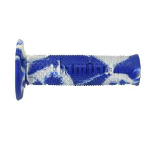 Domino COPPIA MANOPOLE MODELLO SNAKE BICOLORE BLU / BIANCO IN GOMMA PER MOTO OFF ROAD CROSS / ENDURO Lunghezza: 120 mm Accessori: 97.5595.04-00