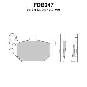 PASTIGLE FRENO FERODO MESCOLA ORGANICA MOTO CODICE FDB247P