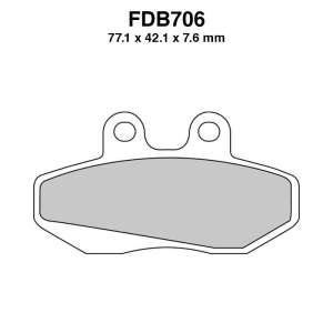 PASTIGLE FRENO FERODO MESCOLA ORGANICA MOTO CODICE FDB706P