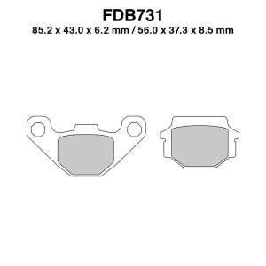 PASTIGLE FRENO FERODO MESCOLA ORGANICA MOTO CODICE FDB731P