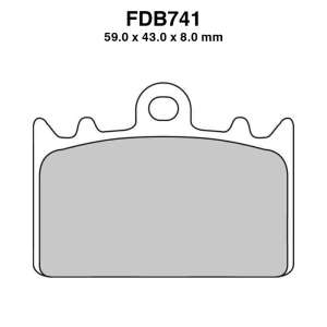 PASTIGLE FRENO FERODO MESCOLA ORGANICA MOTO CODICE FDB741P