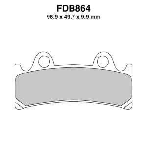 PASTIGLE FRENO FERODO MESCOLA ORGANICA MOTO CODICE FDB864P