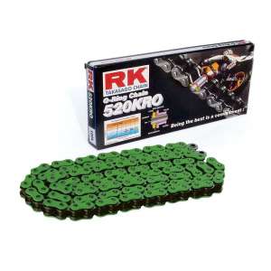 CATENA PER MOTO 520KRO 120 MAGLIE CLF VERDE PRODOTTA DA RK 