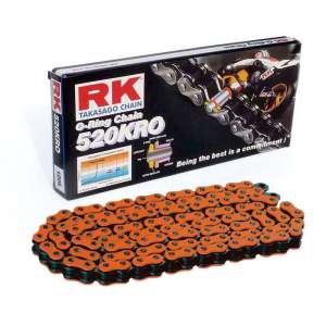 CATENA PER MOTO 520KRO 120 MAGLIE CLF ARANCIO PRODOTTA DA RK 