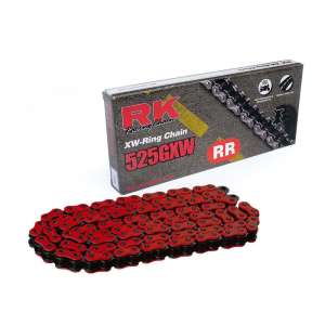 CATENA PER MOTO 525GXW 120 MAGLIE CLF ROSSA PRODOTTA DA RK 