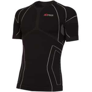 Maglia moto, bici e running tecnica sportiva antivento invernale a maniche corte nera XTECH taglia S