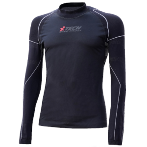 Maglia moto, bici e running tecnica sportiva antivento invernale a maniche lunghe blu XTECH taglia XXS