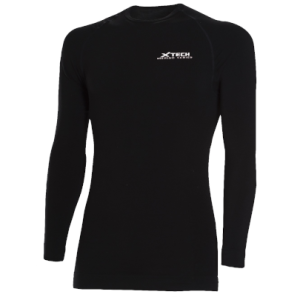 Maglia moto tecnica sportiva antivento invernale a maniche lunghe nera XTECH taglia XXS