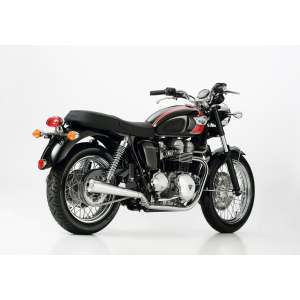 Scarico TRIUMPH Bonneville T100 2005 - 2006 - 2007 - 2008 - 2009 - 2010 - 2011 - 2012 - 2013 - 2014 - 2015  .  SHARK Retro Slip on terminale di scarico acciaio inossidabile lucidato colore argento