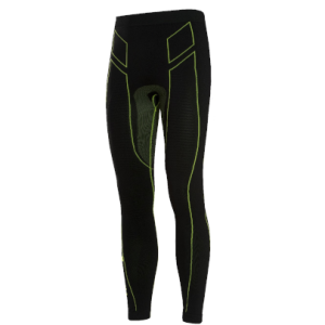 Pantaloni moto, bici e running tecnici sportivi antivento invernali neri e verdi XTECH taglia XXS