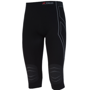 Pantaloni moto, bici e running tecnici sportivi antivento invernali neri lunghezza 3/4 XTECH taglia S