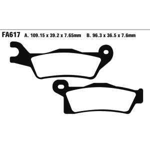 PASTIGLE FRENO TT EBC MESCOLA ORGANICA MOTO CODICE R1161700