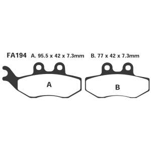 PASTIGLE FRENO EBC MESCOLA CARBON SCOOTER CODICE R2319400