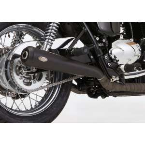 Scarico TRIUMPH Thruxton 2004 - 2005 - 2006 - 2007 - 2008 - 2009 - 2010 - 2011 - 2012 - 2013 - 2014 - 2015  .  SHARK Retro Slip on terminale di scarico acciaio inossidabile rivestito colore nero-opaco