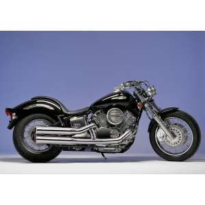 Scarico YAMAHA XVS1100 Drag Star 1999-2002 Sistema di scarico FALCON Double Groove sistema completo acciaio inossidabile lucidato colore argento