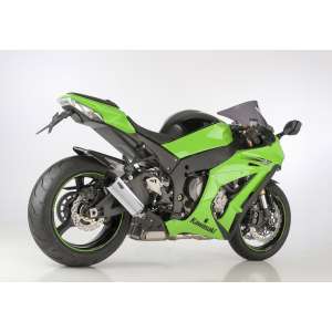 Scarico KAWASAKI ZX-10R 2016 - 2017 - 2018  .  SHARK DSX-5 Slip on terminale di scarico Alluminio lucidato/silenziatore acciaio inossidabile nero opaco rivestito colore argento