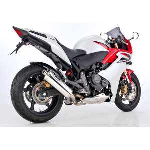 Scarico HONDA CB600 Hornet anno  2007 - 2008 - 2009 - 2010 - 2011 - 2012 - 2013   terminale di scarico HURRIC Rac 1 Slip on in Alluminio lucidato colore argento