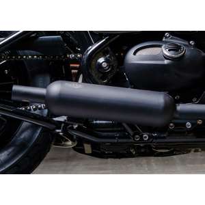 Scarico TRIUMPH Bonneville Bobber 2017 - 2018  .  SHARK Retro Classic Slip on terminale di scarico acciaio inossidabile rivestito colore nero-opaco