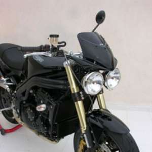 Cupolino parabrezza   (15cm and tête of fork à drill ) Ermax per SPEED TRIPLE 1050 2008 - 2009 - 2010   satin grigio 