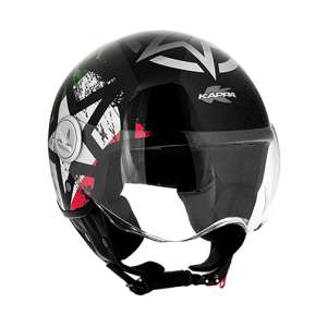 Kappa Casco jet kv20f Rio flag Italy su nero lucido taglia XL