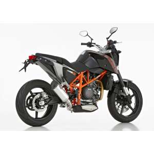 Scarico KTM 690 Duke R 2016 - 2017  .  SHARK DSX-5 Slip on terminale di scarico Alluminio lucidato/silenziatore acciaio inossidabile nero opaco rivestito colore argento