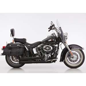 Scarico HARLEY DAVIDSON SOFTAIL Standard 2007 Sistema di scarico FALCON Double Groove sistema completo acciaio inossidabile rivestito colore nero-opaco