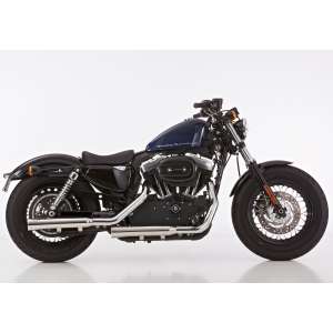 Scarico HARLEY DAVIDSON SPORTSTER XL 883N Iron 2017 - 2018   Sistema di scarico FALCON Double Groove Slip on  acciaio inossidabile lucidato colore argento