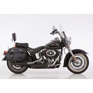 Scarico HARLEY DAVIDSON SOFTAIL Night Train 2007 Sistema di scarico FALCON Double Groove Slip on  acciaio inossidabile rivestito colore nero-opaco