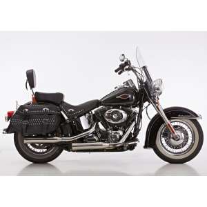 Scarico HARLEY DAVIDSON SOFTAIL Standard 2007 Sistema di scarico FALCON Double Groove Slip on  acciaio inossidabile lucidato colore argento