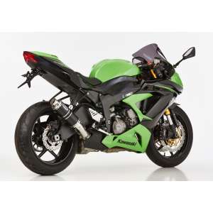 Scarico KAWASAKI ZX-6R 636 anno  2013 - 2014 - 2015 - 2016   terminale di scarico HURRIC Supersport Slip on in Alluminio anodizzato colore nero