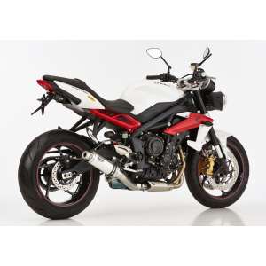 Scarico TRIUMPH Street Triple R anno  2013 - 2014 - 2015 - 2016   terminale di scarico HURRIC Supersport Slip on in Alluminio lucidato colore argento