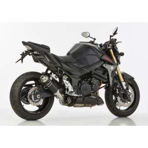 Scarico SUZUKI GSR 750 anno  2011 - 2012 - 2013 - 2014 - 2015 - 2016   terminale di scarico HURRIC Supersport Slip on in Alluminio anodizzato colore nero