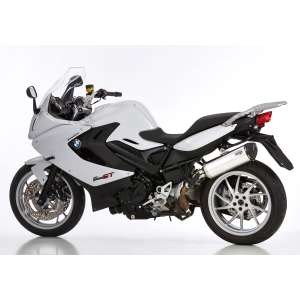 Scarico BMW F 800 GT 2013 - 2014 - 2015 - 2016  .  SHARK DSX-5 Slip on terminale di scarico Alluminio lucidato/silenziatore acciaio inossidabile nero opaco rivestito colore argento
