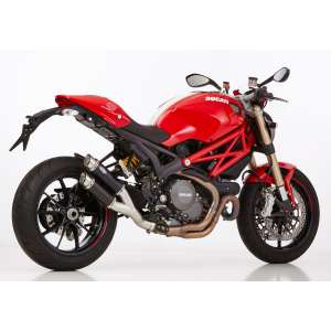 Scarico DUCATI Monster 1100 EVO 2011 - 2012 - 2013  .  SHARK Track Slip on terminale di scarico Alluminio anodizzato colore nero