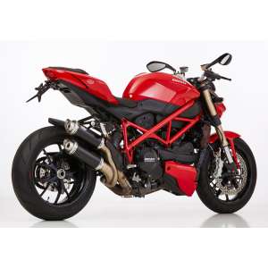 Scarico DUCATI Streetfighter 1100 2009 - 2010 - 2011 - 2012  .  SHARK Track Slip on terminale di scarico Alluminio anodizzato colore nero