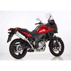 Scarico SUZUKI DL 650 V-Strom 2012 - 2013 - 2014 - 2015 - 2016  .  SHARK DSX-5 sistema completo terminale di scarico Alluminio lucidato/silenziatore acciaio inossidabile nero opaco rivestito colore argento
