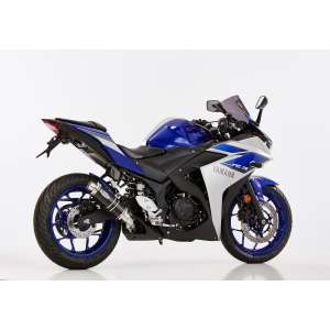 Scarico YAMAHA YZF-R3 anno  2015 - 2016   terminale di scarico HURRIC Supersport Slip on in Alluminio anodizzato colore nero
