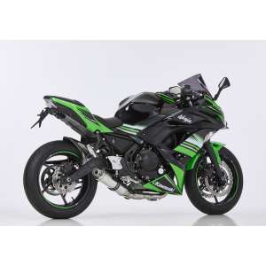Scarico KAWASAKI Ninja 650 anno  2017 - 2018   terminale di scarico HURRIC Supersport sistema completo in Alluminio lucidato colore argento