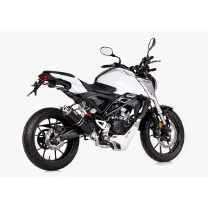 Scarico HONDA CB125R anno  2018 terminale di scarico HURRIC Supersport sistema completo in Alluminio anodizzato colore nero