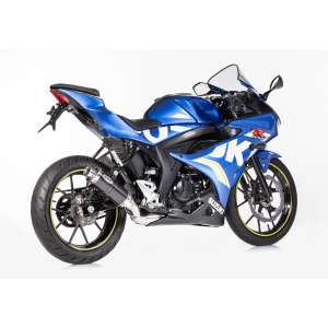 Scarico SUZUKI GSX-S 125 anno  2017 - 2018   terminale di scarico HURRIC Supersport sistema completo in carbonio colore carbonio