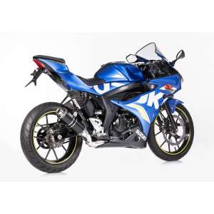 Scarico SUZUKI GSX-S 125 anno  2017 - 2018   terminale di scarico HURRIC Supersport sistema completo in Alluminio anodizzato colore nero